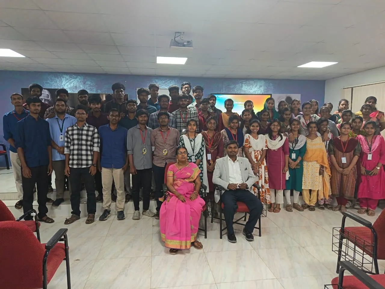 Students and faculty gathered after a training session